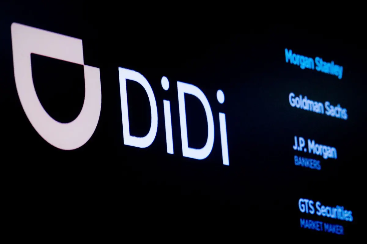 Didi's logo during its IPO on the New York Stock Exchange (Source: Brendan McDermott / Reuters / Reproduction)