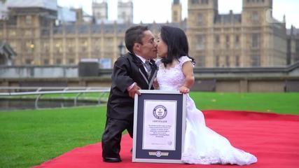 The Brazilians join the Guinness Book of Records as the world's shortest couple