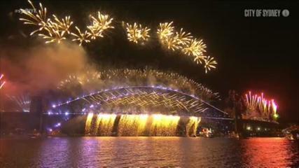 The fireworks display marks the arrival of 2022 in Australia