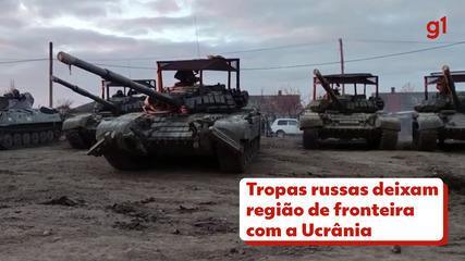 Russian forces leave the border area with Ukraine