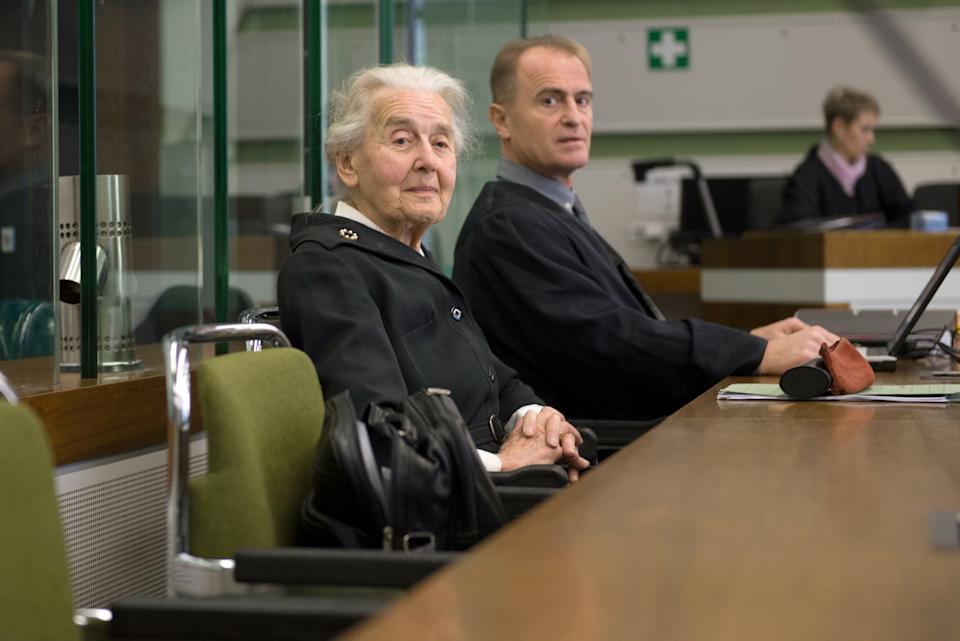 Ursula Haverbeck, & # 39;  grandmother & # xf3;  Nazi's & # 39;  Accused of Holocaust denial, she sits with her attorney, Wolfram Nehrath, in a courtroom in Berlin, Germany.  Photo: Reuters/Paul Zinkin/Paul.