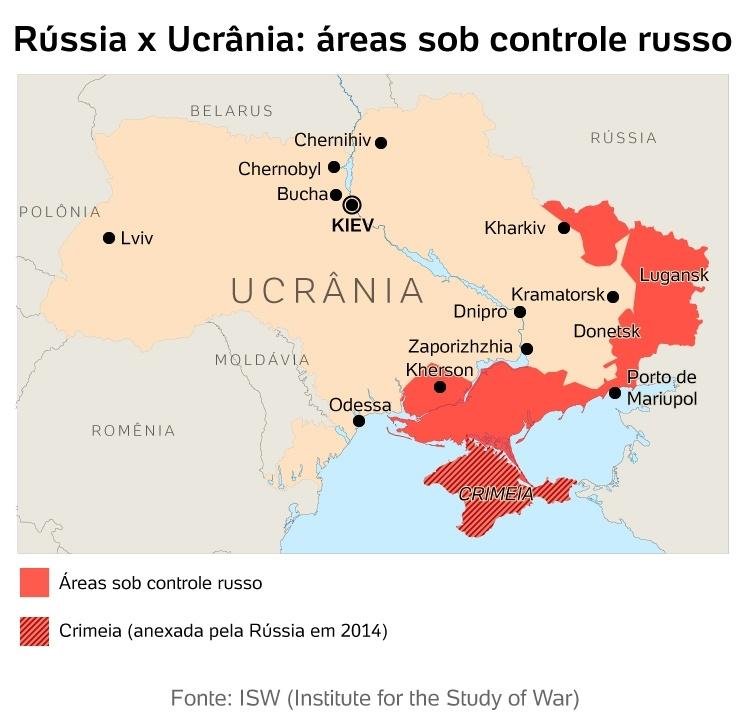 Map of Russia invades Ukraine - 26.02.2022 - Arte UOL - Arte UOL